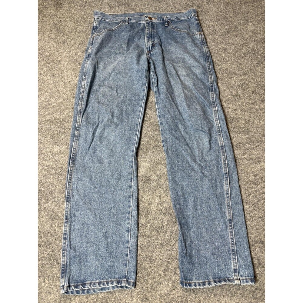 Rustler Jeans Mens 32x30 Blue Straight Regular Fit Medium Wash Denim Casual